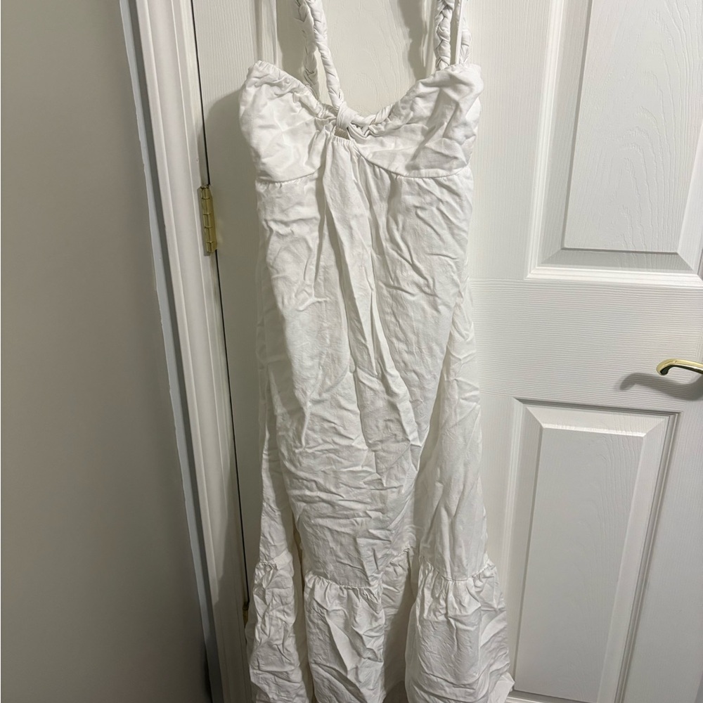 Aerie White Smocked Dress